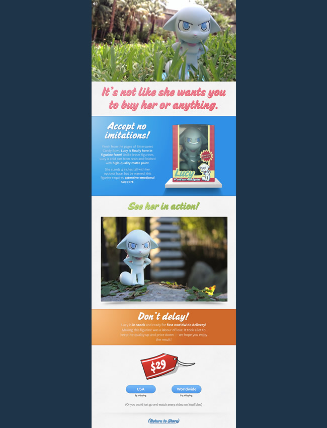 The updated figurine mini-site