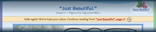 The bookmark reminder notice on the home page.