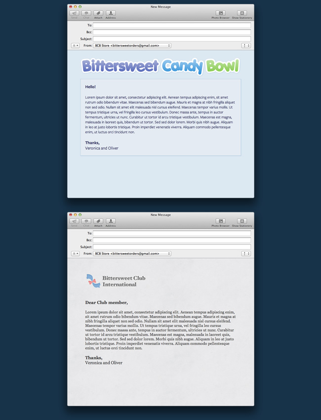 Mail stationery