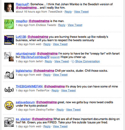 Twitter fans fawning over KC.